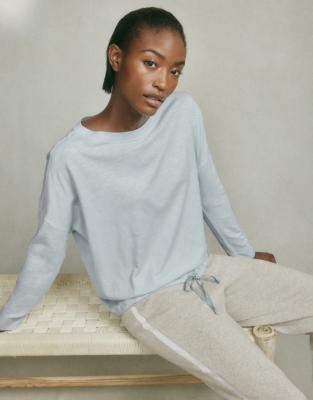 Long Sleeve Tie Hem Lounge Top Loungewear The White Company US