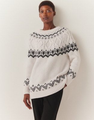 Longline Chunky Fair Isle Sweater with Alpaca | All Clothing Sale | The ...