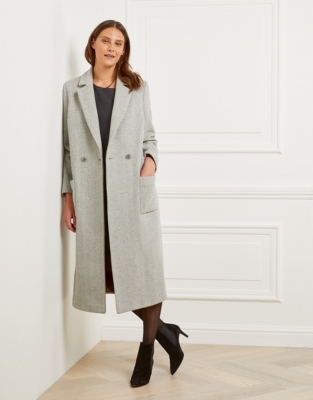 Longline Double Breast Coat Clothing Sale The White Company UK