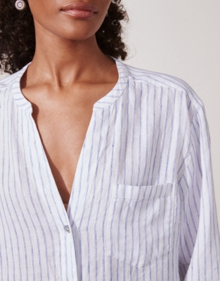 Longline Linen Boyfriend Shirt Tops & Blouses The White Company US
