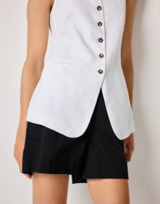Longline Linen Waistcoat