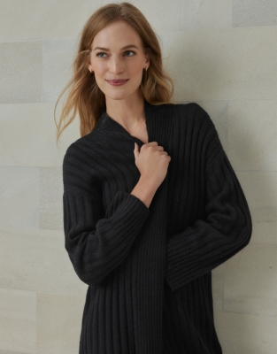 Longline Ribbed Coatigan with Cashmere | Clothing Sale | The White