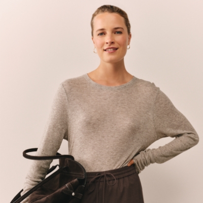 Longline Ribbed Layering Jersey Top