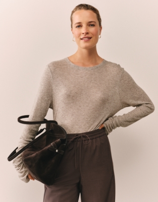 Longline Ribbed Layering Jersey Top