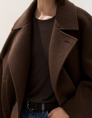 Longline Ribbed Layering Jersey Top - Dark Chocolate
