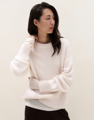 Longline Ribbed Layering Jersey Top - Scandi White