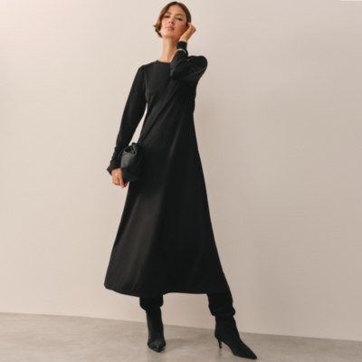 Luxe Jersey Twist Shoulder Detail Dress