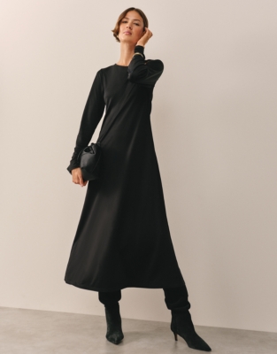 Luxe Jersey Twist Shoulder Detail Dress