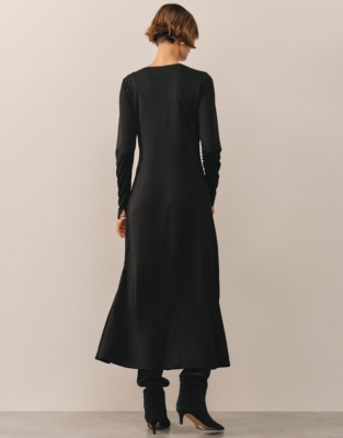 Luxe Jersey Twist Shoulder Detail Dress