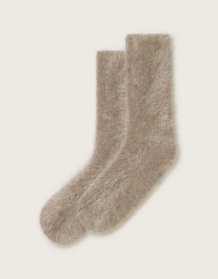 Luxury Brushed-Cashmere Bed Socks