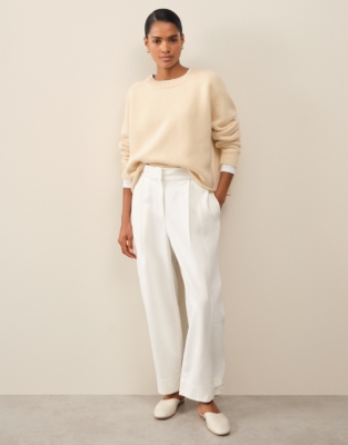Luxury Cashmere Boxy Jumper - Butter