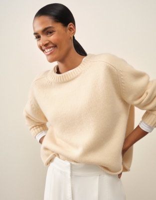 Luxury Cashmere Boxy Jumper - Butter