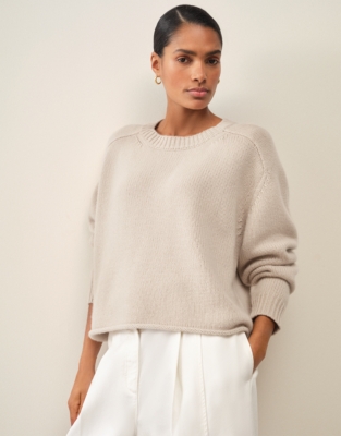 Luxury Cashmere Boxy Jumper - Pale Fawn