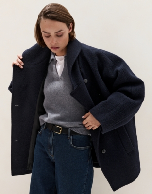 Luxury Cashmere Collared Jumper - Grey Marl