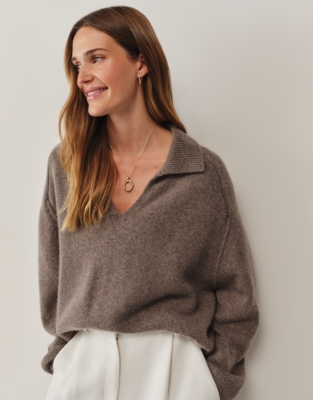 Luxury Cashmere Collared Jumper