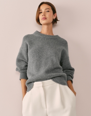 Luxury Cashmere Crew Neck Jumper - Grey Marl