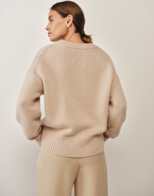 Luxury Cashmere Crew Neck Jumper - Natural Marl