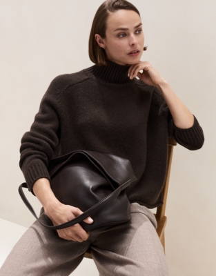 Luxury Cashmere Funnel Neck Jumper 