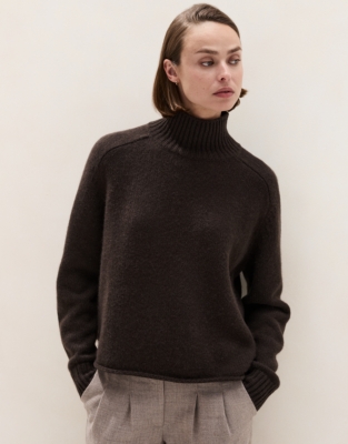 Luxury Cashmere Funnel Neck Jumper 