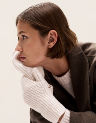 Luxury Cashmere Ribbed Mittens