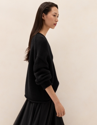 Luxury Cashmere Sculptural Sleeve Jumper