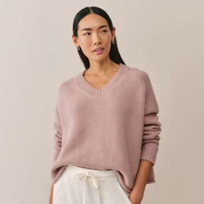 Luxury Cashmere V-Neck Boxy Jumper