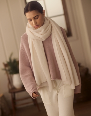 Luxury Cashmere V-Neck Boxy Jumper - Dusty Rose