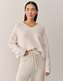 Luxury Cashmere V-Neck Boxy Jumper