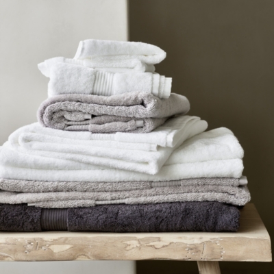 The White Company Luxury Egyptian Cotton Towel, Pearl Gray, Size: Face Cloth