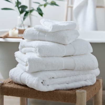 The White Company Luxury Egyptian Cotton Towel, Pearl Gray, Size: Face Cloth