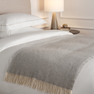 Luxury Wool Cashmere Herringbone Throw