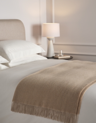 Luxury Wool Cashmere Herringbone Throw