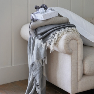 Luxury WoolCashmere Throw Cushions, Bedspreads & Throws The White