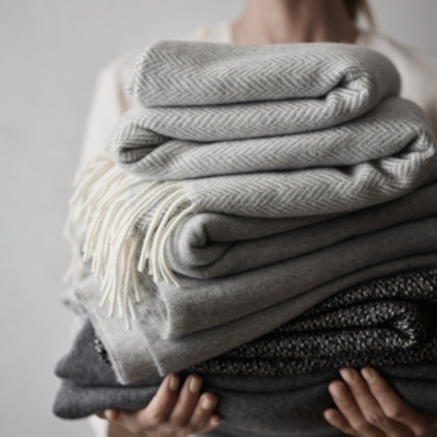 Luxury WoolCashmere Throw Bed Throws The White Company UK
