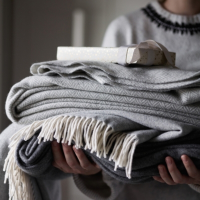 Luxury WoolCashmere Throw Bed Throws The White Company UK