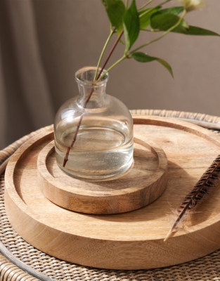 Mango Wood Candle Plate – Medium