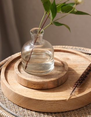 Mango Wood Candle Plate – Medium