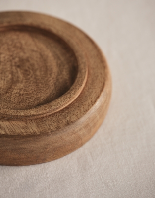 Mango Wood Candle Plate – Medium