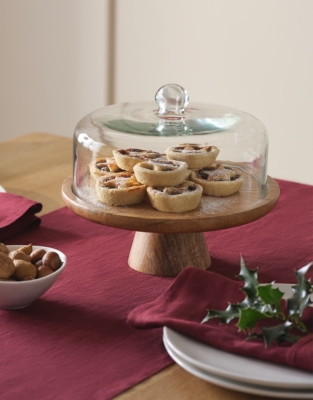 Mango Wood Footed Cloche