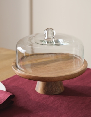 Mango Wood Footed Cloche