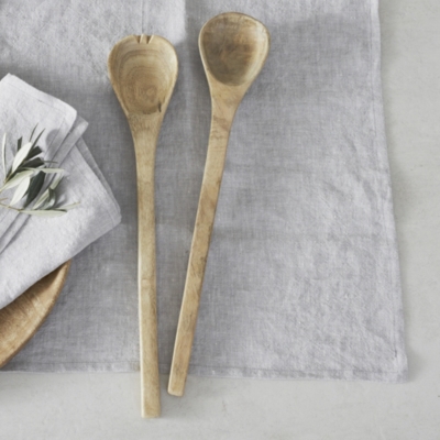 Mango Wood Salad Servers Kitchen Accessories The White Company US