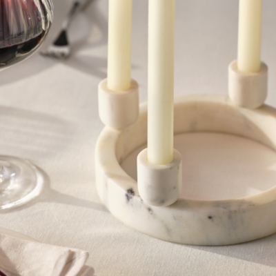 Marble 4 Piece Dinner Candle Ring