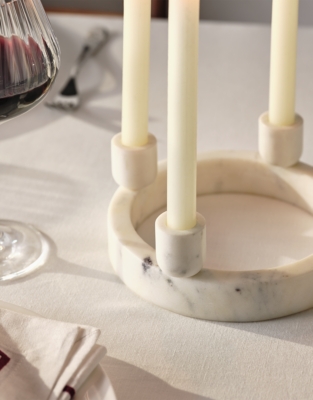 Marble 4 Piece Dinner Candle Ring