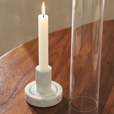 Marble Hurricane Dinner Candle Holder