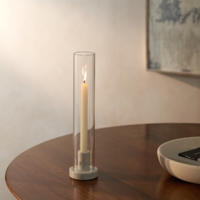 Marble Hurricane Dinner Candle Holder