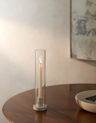 Marble Hurricane Dinner Candle Holder