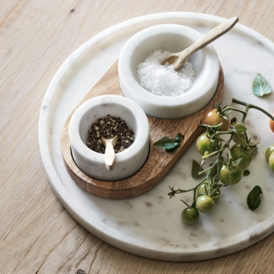 Marble Pinch Pots Set Of 2 Kitchen Accessories The White Company US