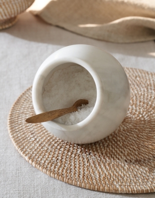 Marble Salt Cellar with Spoon