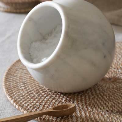 Marble Salt Cellar with Spoon