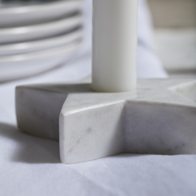 Marble Star Dinner Candle Holder Candle Holders The White Company US